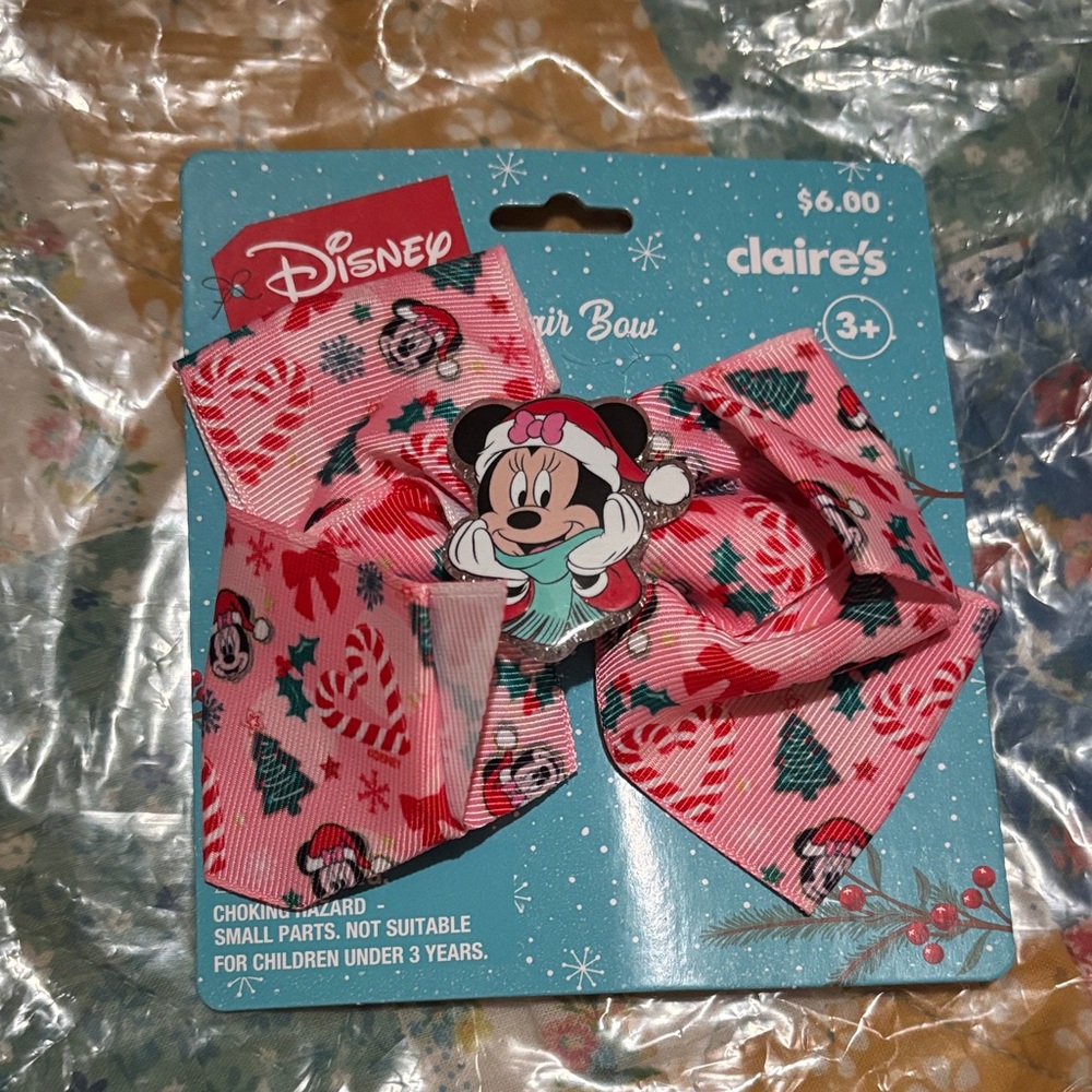 Disney Minnie Mouse Festive Pink Hair Bow